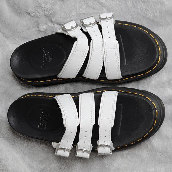 Dr. Martens Women's White Blaire Leather Slide Sandals Size 9 - Picture 6 of 10